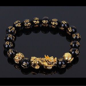 Feng Shui Pixiu Good Luck Bracelets , Men Women Natural Gemstone Healing Energy